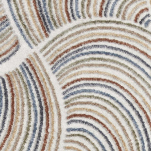 10' Blue And Ivory Abstract Washable Runner Rug